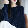 Western-style Knitted Sweater Round Neck Pullover Autumn and Winter Sequined Loose Top