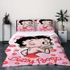 Gift Christmas Handmade Betty Boop Duvet Cover Set, 3-Piece, Super Soft, Rustic Farmhouse Style Bedding with Corner Ties.