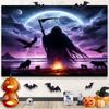 Halloween Decorative Tapestry Dark Night Death Coming Horror Evil Ghost Background Cloth Home Living Room Room Decoration