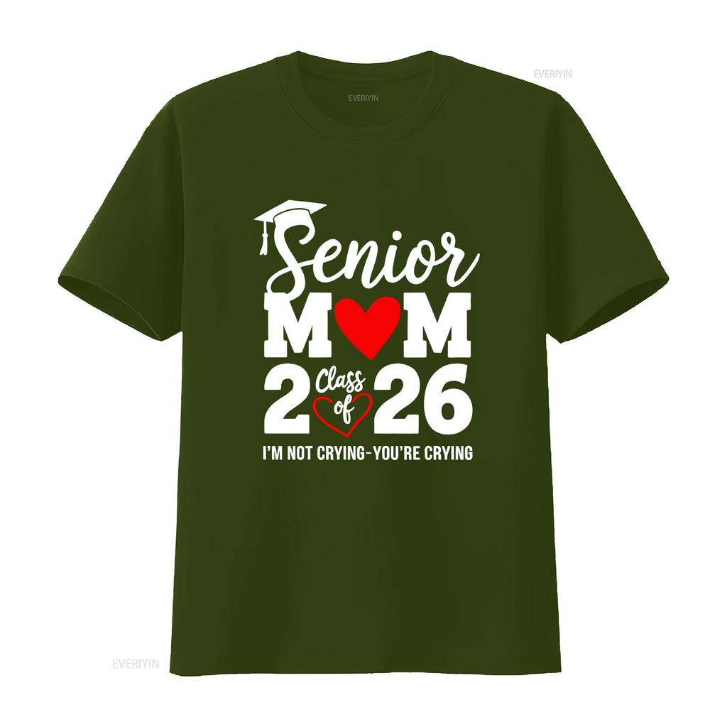 Senior Mom 2026 T Shirt Class Of Graduation Graduate s vintage Washed Unisex graphic Casual Slightly Top For Everyday Wear