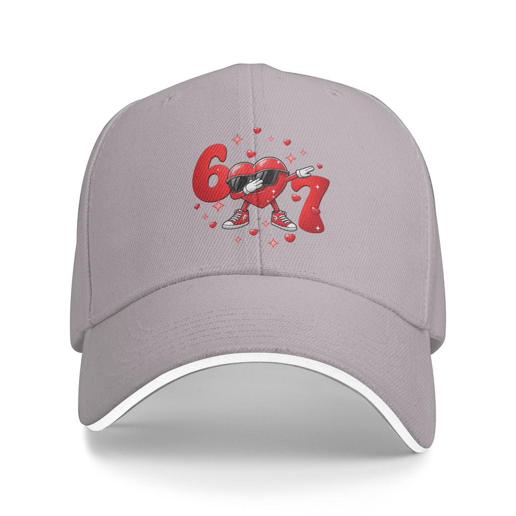 WoUnisex Unisex Valentines Day 67 Hearts Six Seven Meme Outdoor Hat Summer Sun Cap Casual Baseball Cap Fashion Golf Hats