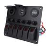 Панель тумблеров на 6 клавиш DC 12-24V с защитой от перегрузки, двойным USB-зарядным устройством и цифровым вольтметром для лодок