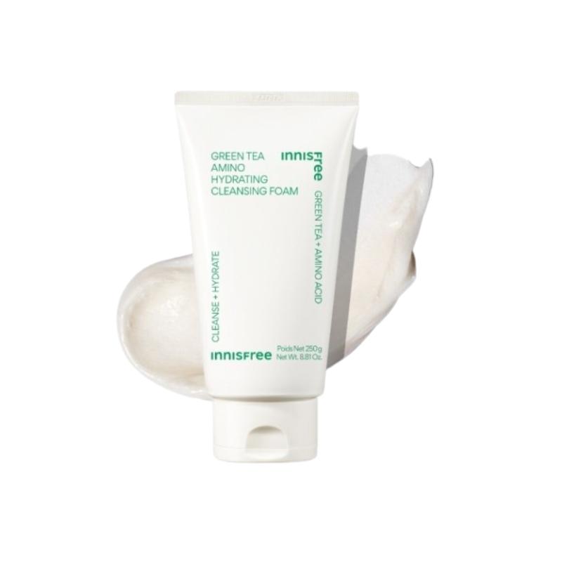 Innisfree Green Tea Amino Moisture Foam Cleanser 250g | Hydrating & Gentle Daily Face Wash Large Size