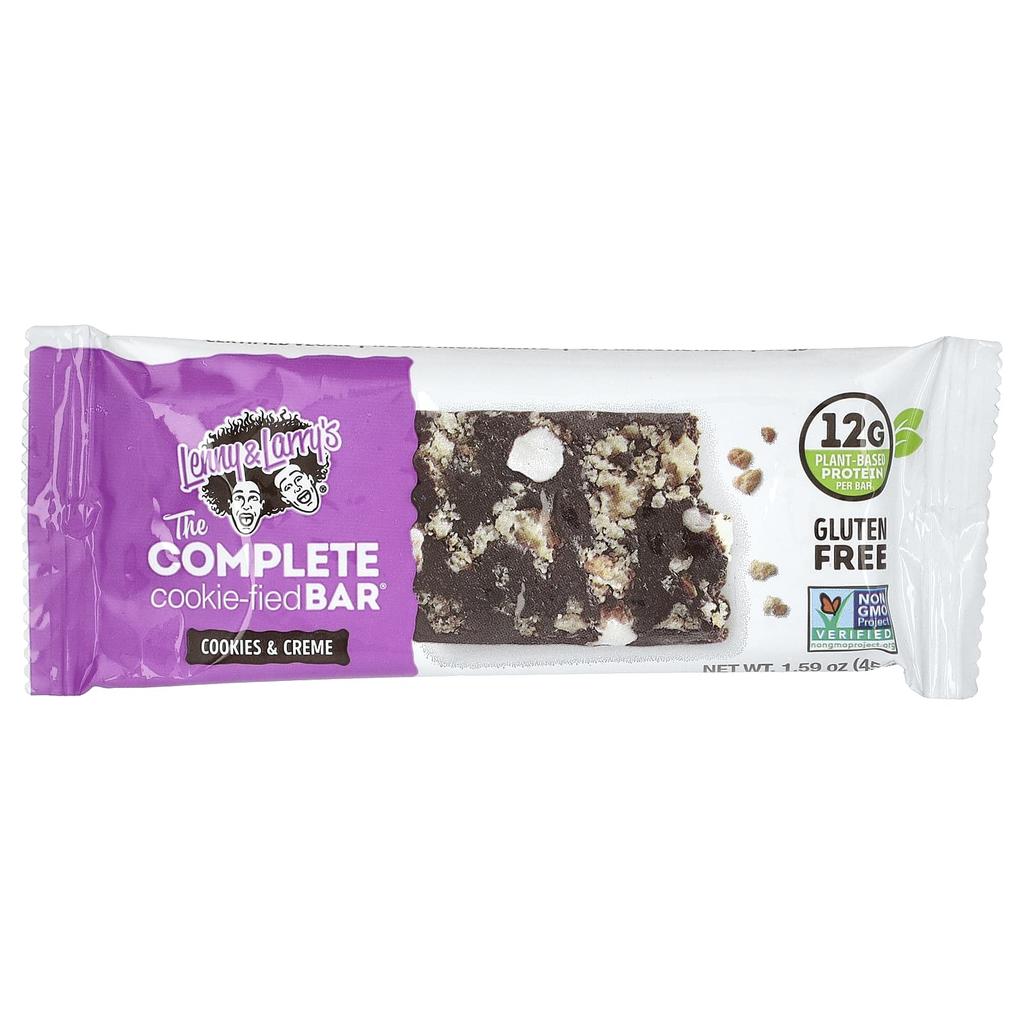 Lenny & Larry'S, The Complete Cookie-Fied Bar®, Cookies & Cream, 9 Bars, 45G (1.59Oz) Each