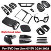 RHD Для BYD Sealion 7 Морской лев 07 EV 2024 2025 ABS карбон переключатель стеклоподъемника передача дефлектор кондиционера руль крышка зеркала заднего вида
