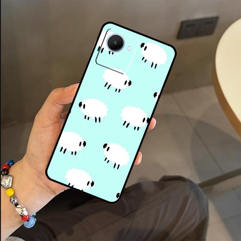 Cute Sheep Case For Realme C65 C67 C61 C53 C55 C51 C25 C63 C71 C75 GT6 GT7 Pro 11 12 13 14 15 Pro Plus