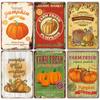 Pumpkin Vintage Poster Tin Sign Plate Thanksgiving Retro Metal Signs Plaque Bar Pub Kitchen Home Decor Halloween Gift