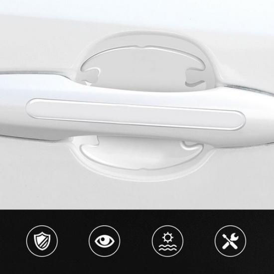 8x Invisible Car Door Handle Protector Cover Anti collision Sticker Accessories