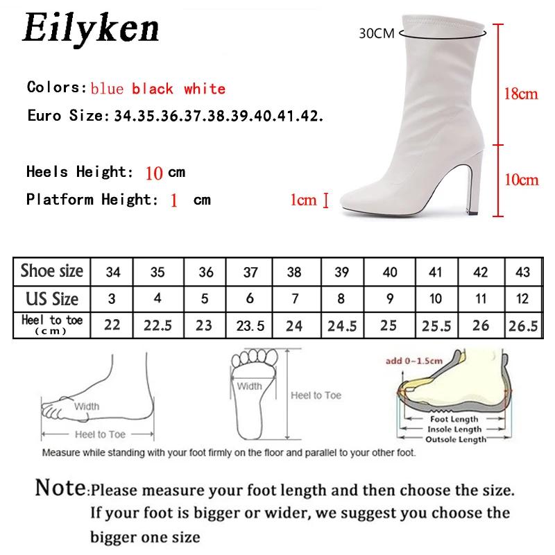 Модные женские ботильоны Eilyken размера 35-42 с квадратным носком, модные туфли на высоком каблуке, осенне-зимняя обувь, на молнии, для офисной леди, синие ботильоны для женщин
