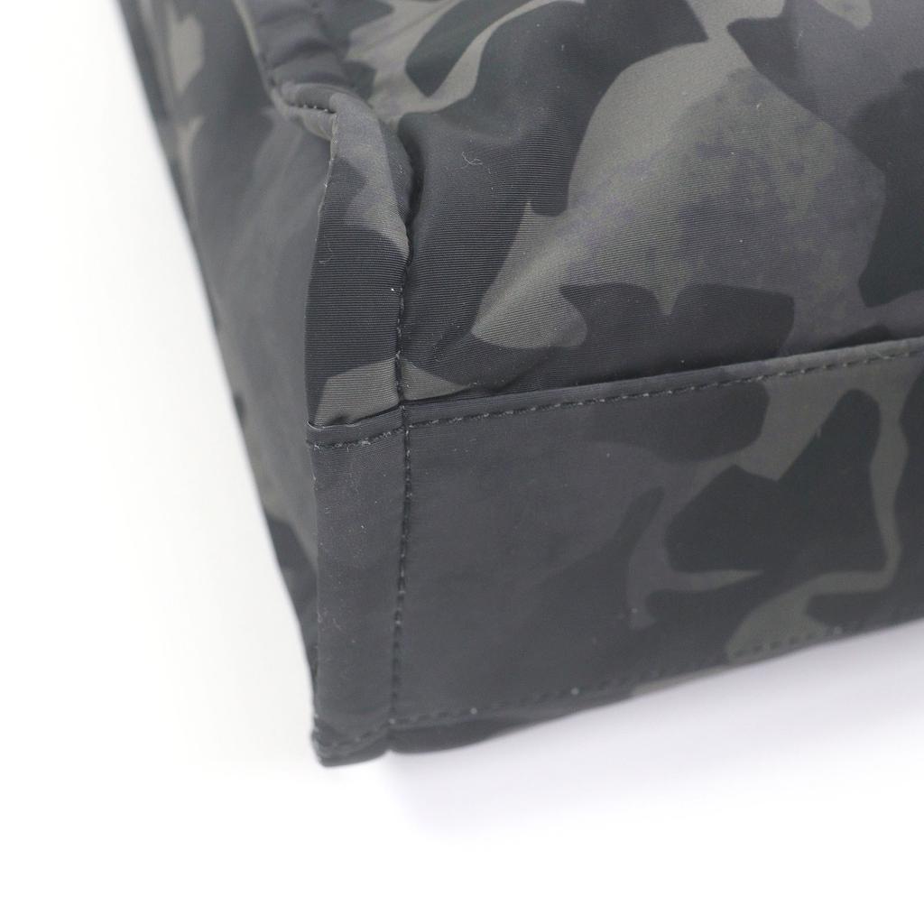 Excellent BALLY Tote Bag CRYSTALIA Camouflage Pattern Logo Print Khaki Used