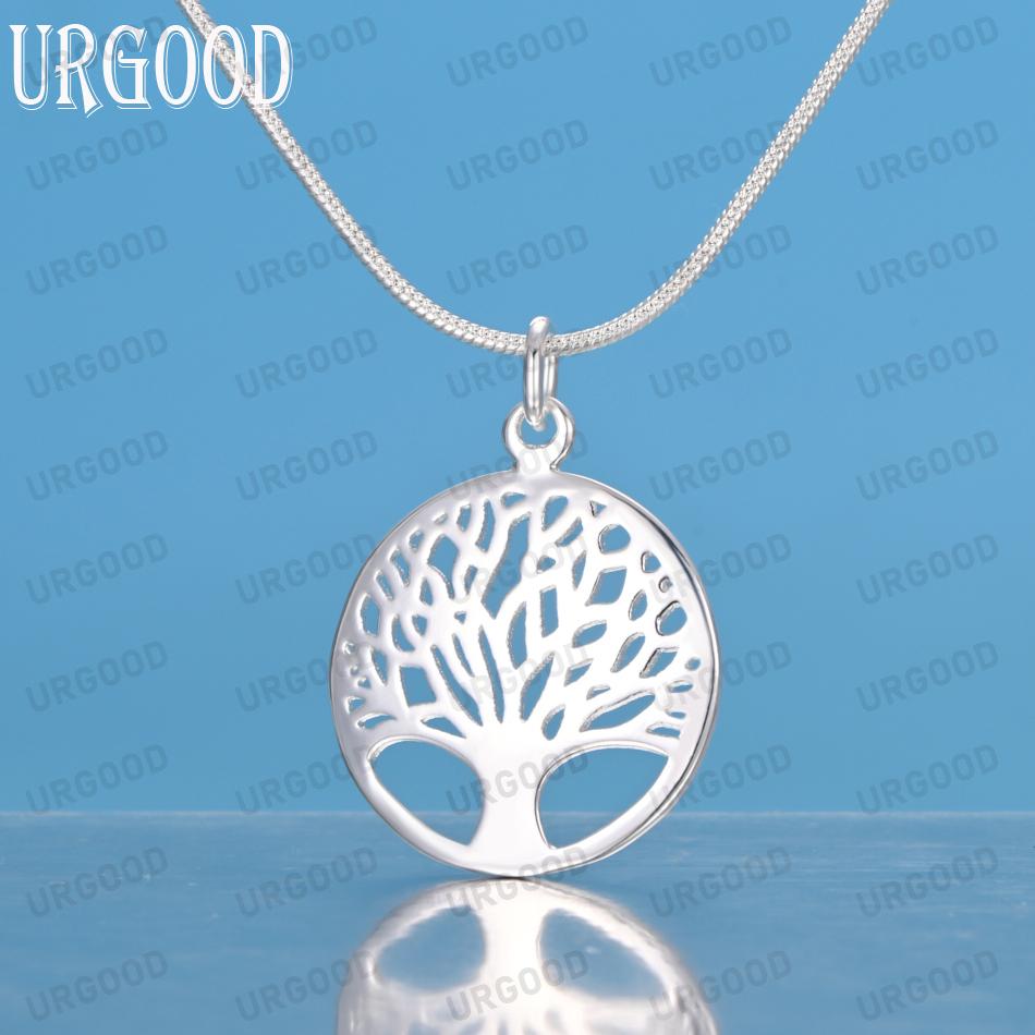 925 Sterling Silver Tree of Life Pendant Necklace Fashionable Wedding Jewelry
