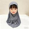 Модная мгновенная хиджаб-платок на голову для девочек 3-6 лет Мусульманская хиджаб-шапка Исламский платок Однотонный Цветочный Полное покрытие Тюрбан-кепки