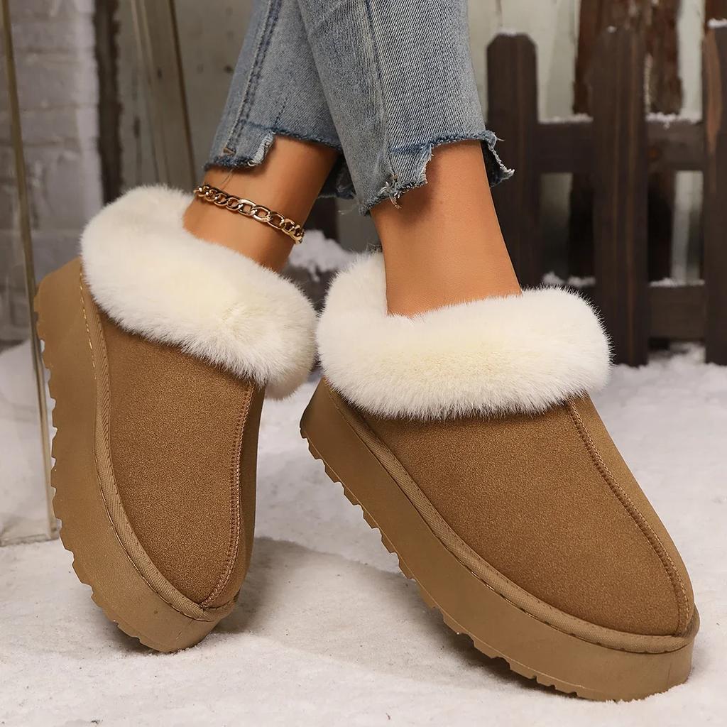 2024New Hot Selling Winter Women's Boots Round Toe Flat Shoes for Women Slip-on Platform Shoes Outdoor Classic Ankle Snow Boots
