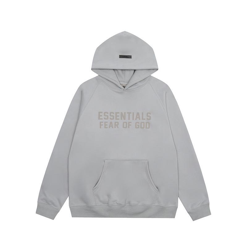 High Street Trend Brand ESSENTIALS Fleece-Lined Heavyweight Flocked Letter Hoodie for Men & Women