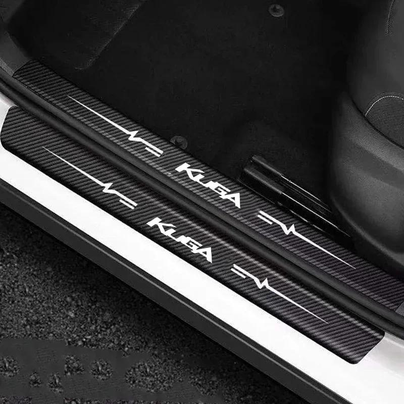 For Ford KUGA Logo Car Door Sill Protector Sticker Waterproof Anti Scratch Guard Plate Decal Auto Modification Accessories