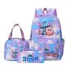 Рюкзак из трех частей Stitch для студентов (мужчин и женщин), Рюкзак с мультяшным принтом для кампуса, Большая вместительная сумка для путешествий и активного отдыха