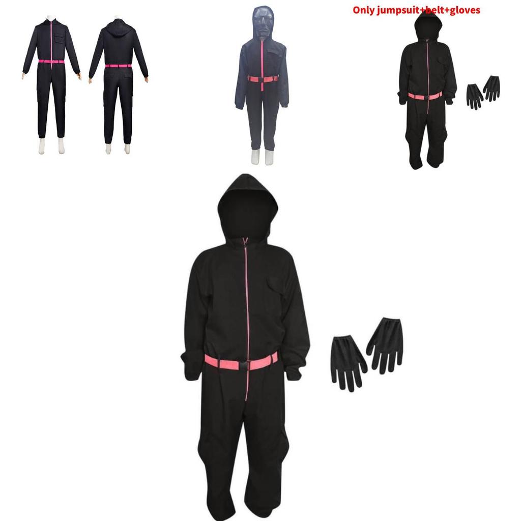 Игра в кальмара Популярный фильм Костюм на Хэллоуин для детей из смесовой ткани с хлопком Косплей-костюм