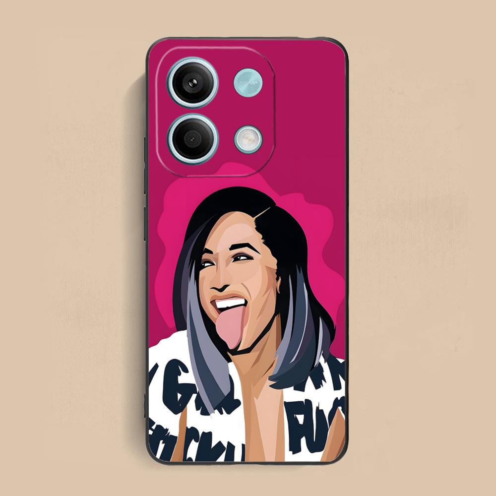 Cardi B Matte TPU Mobile Phone Case for Xiaomi Redmi 15 14 13 12 A5 3 2 1 C Plus 4G 5G Colorful Printing Cover