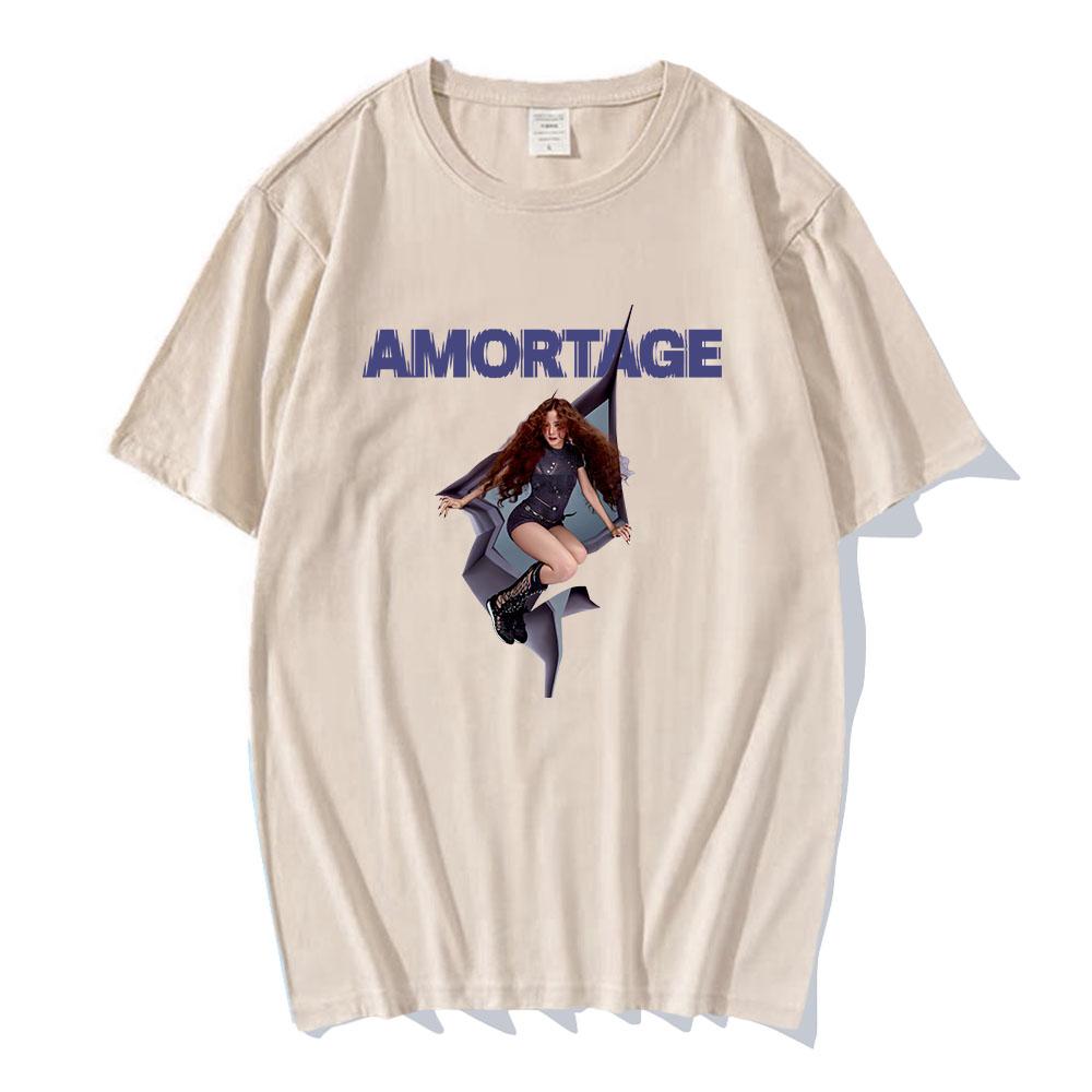 Уличная одежда Футболка корейской певицы JISOO AMORTAGE Ropa Hombre Футболки в стиле хип-хоп Повседневные мужские женские хлопковые футболки Модные футболки в стиле хип-хоп