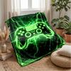 Glowing Game Controller with Lightning Theme blanket Lightweight Warm Flannel Blanket Decorative Throw Blanket for Home Decoration