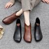 Весенние женские туфли на плоской подошве 2025 Модные ботильоны Ретро Повседневные Большого размера Короткие ботинки Молния Однотонные Теплые Плоские Zapatos Mujer
