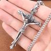 Trendy Christianity Jesus Series Pendant Popular Charm Stainless Steel Cross Necklace Amulet for Men and Women Jewelry