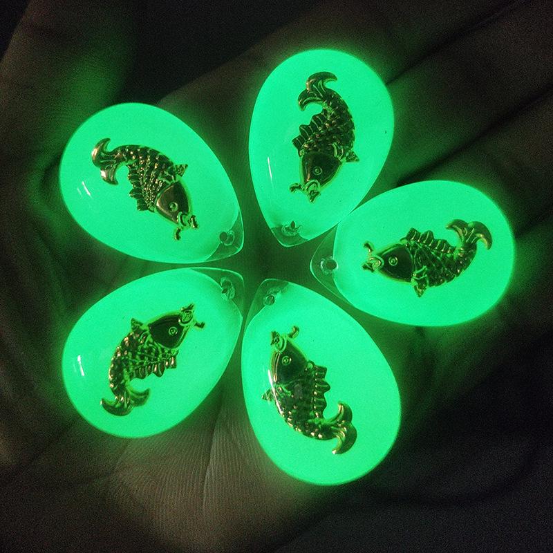 Светящаяся подвеска в виде капли воды с золотой статуей Будды Гуаньинь - невыцветающее ожерелье