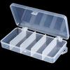 4PCS Clear Transparent Bait Organizer Box 5 Grid Compartment Lures Storage Case  for Beads Storage