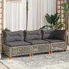 Vidaxl 3-Osobowa Sofa Ogrodowa Z Poduszkami, Szara, Polirattan