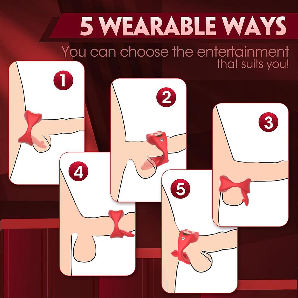 Силиконовое вибрационное кольцо для пениса, управляемое через приложение, с вибрацией языка, вибрационное кольцо для пениса с 10 вибрациями, секс-игрушки для взрослых для мужчин или пар