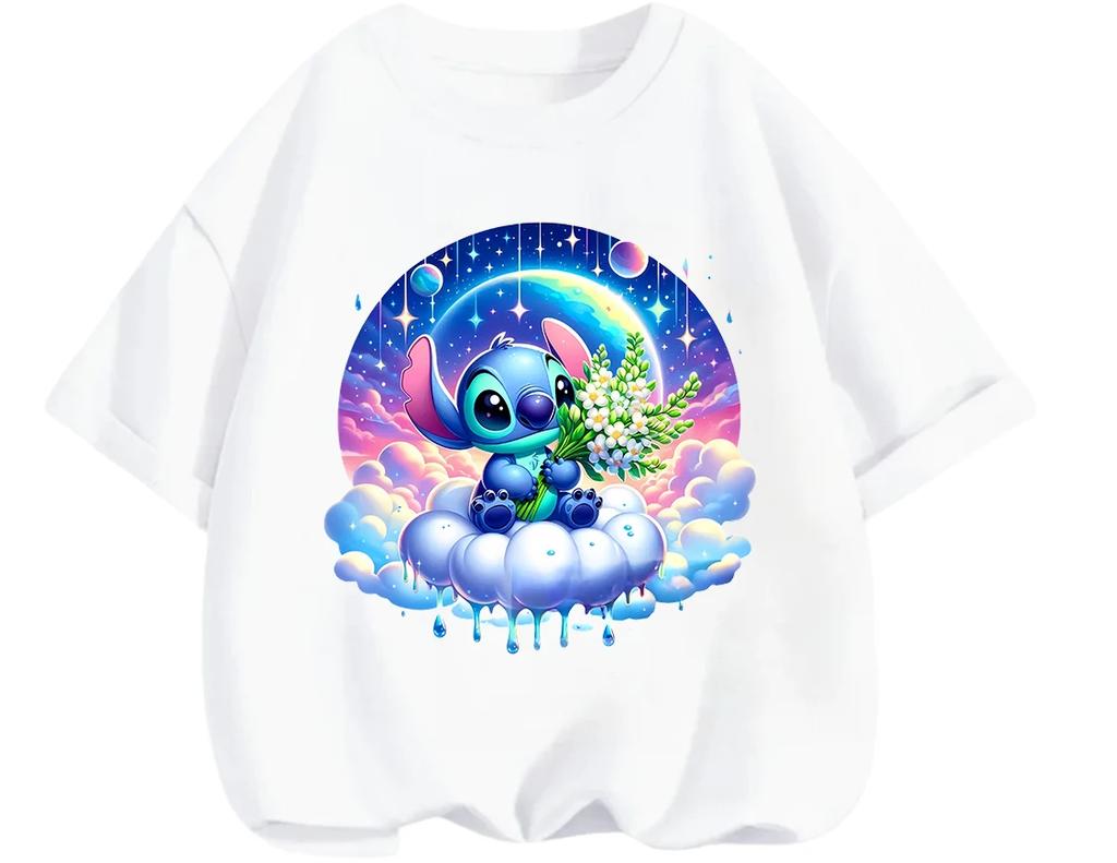 Hot Popular Stitches Graphic T Shirt Lightweight Leisure Daily School Wear Casual Street Kids Boys Girls Clothing