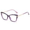 Tr90 Anti-Blue Glasses Cat Eye Metal Glasses Color Matching Ultra-Light Full Frame Metal Glasses Frame Flat Mirror