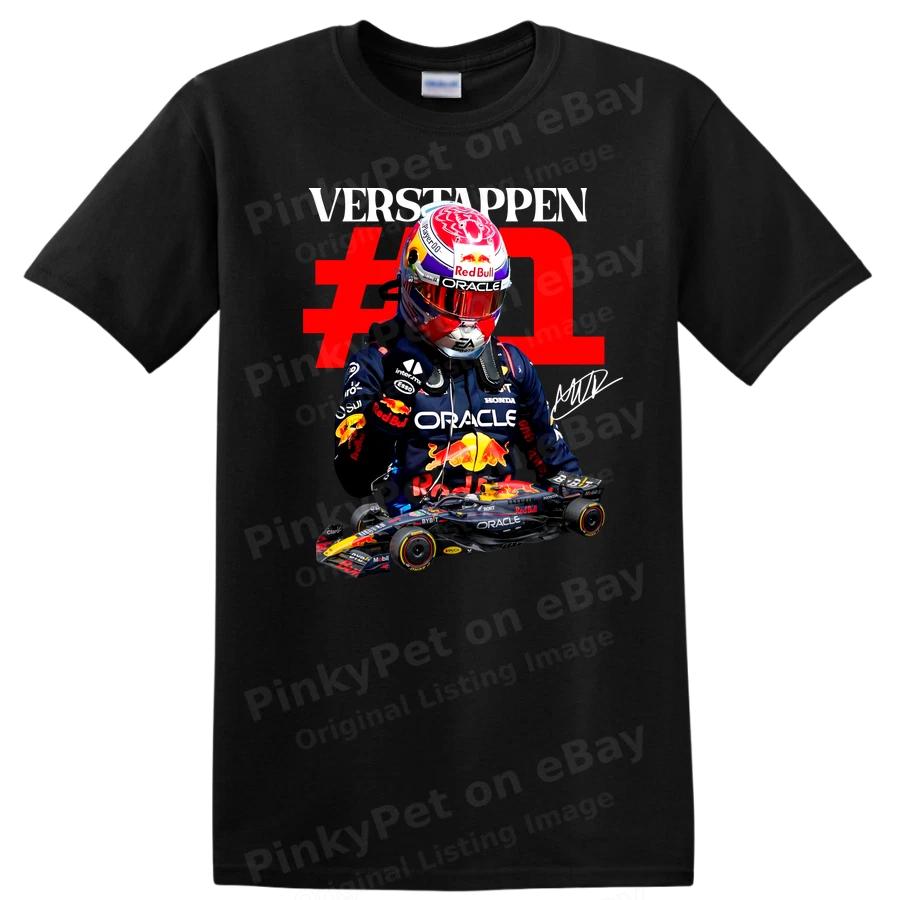 Футболка гонщика Формулы 1 #1 Фаната гоночных машин Макс Ферстаппен Red Bull