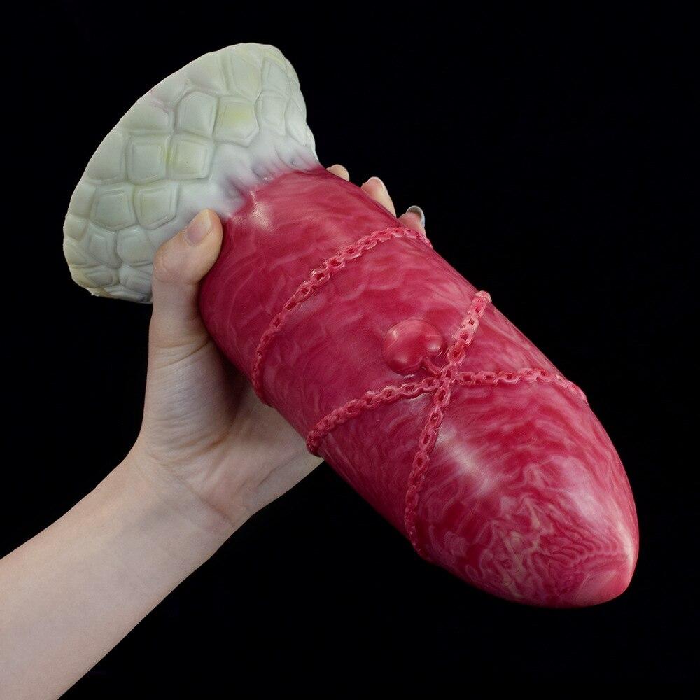 Женский мастурбатор, фаллоимитатор с присоской, круглая головка, анальная пробка, жидкий силикон, большая анальная пробка, секс-игрушка для фистинга, реалистичный член