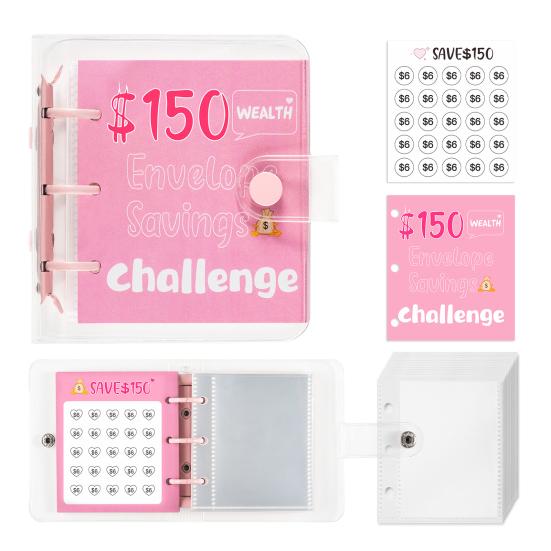 25 Envelopes Money Saving Challenge Binder Mini Cash Saving Budget Book To