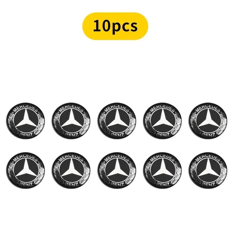 DQQ3 14mm Car Remote Key Stickers Badge Emblem Car Accessories For Mercedes Benz W204 W205 W211 203 212 S E GLE GLS CLA GLC AMG EQE