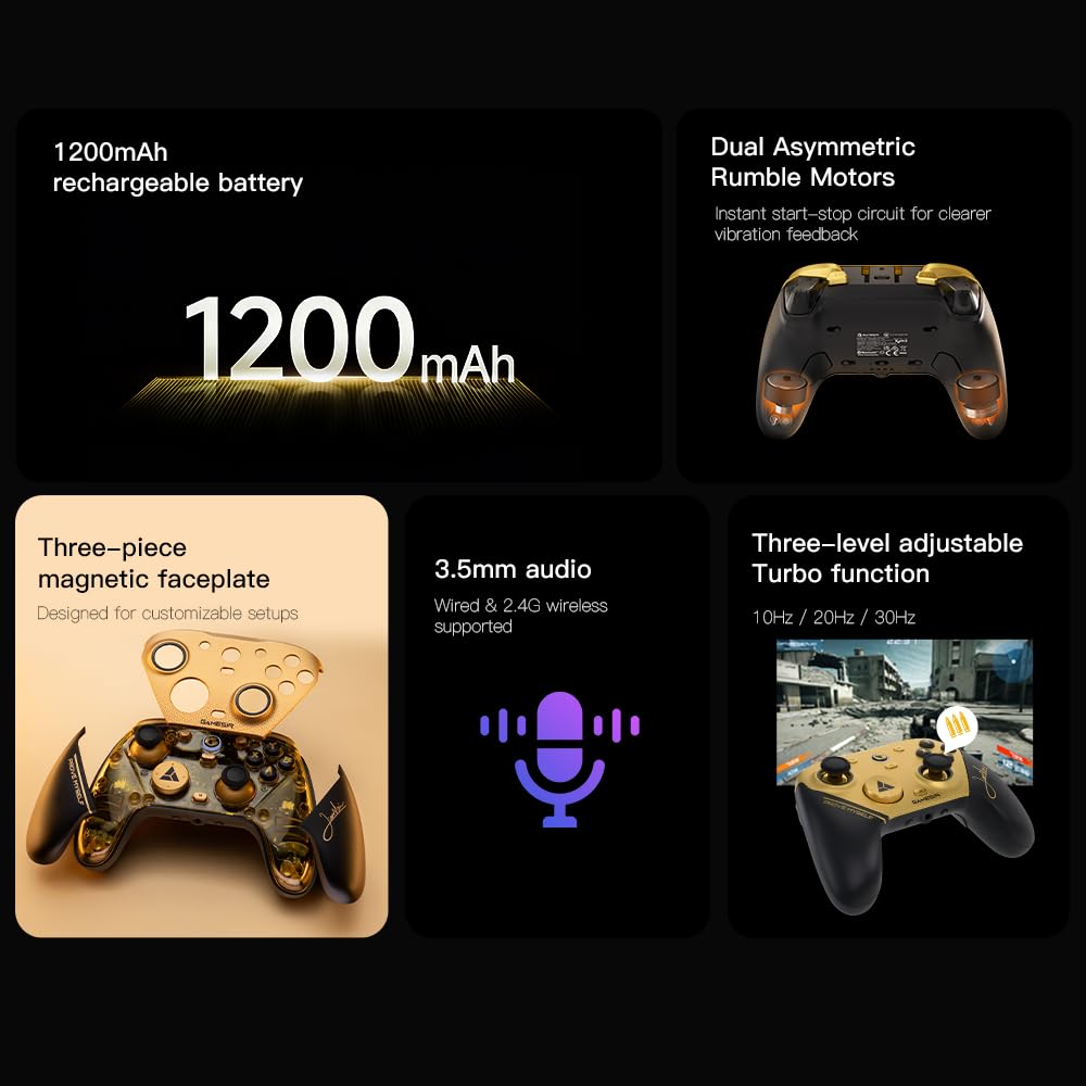 GameSir G7Pro 8K PC-контроллер Champion Edition 8000 Гц Опрос Игровой контроллер для ПК Оптический микропереключатель 1200 мАч Высокий FPS Js13ProTMR Датчик Холла Микро