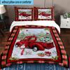 Christmas Vintage Truck 3pcs Bedding,Including 1pc Duvet Cover And 2pcs Pillowcases Perfect for Christmas,Ideal for Bedroom, Dormitory