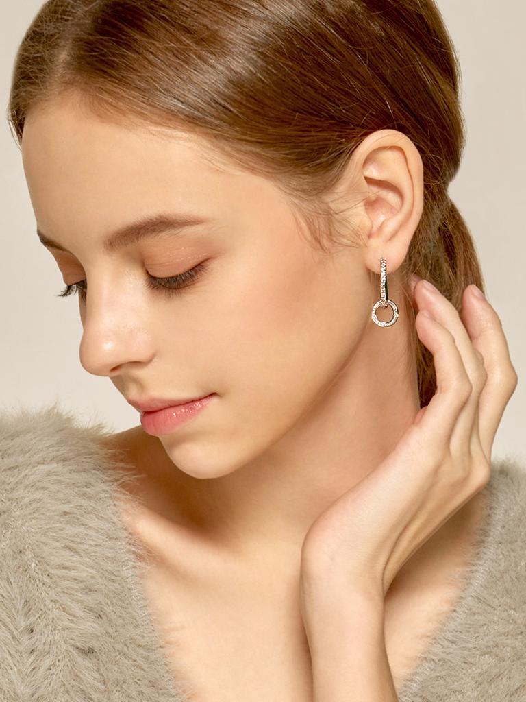 Geigerjewelry Серьги-кольца Gisvee107 с застежкой-щелчком (Булавка из серебра 925 пробы)