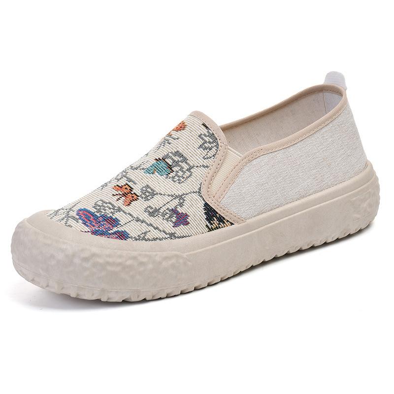 Весенние и осенние женские туфли с неглубоким горлом, дышащие, с одной педалью, рыбацкие туфли, плоская подошва, модные, универсальные, повседневные, парусиновые туфли