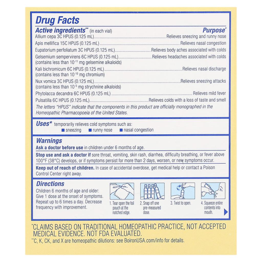 BOIRON Cold Calm Baby, Liquid Capsule, Cold Relief, 6 Months+, 30 Pre-measured Liquid Portions, 1 Ml (0.034 Fl Oz) Each.