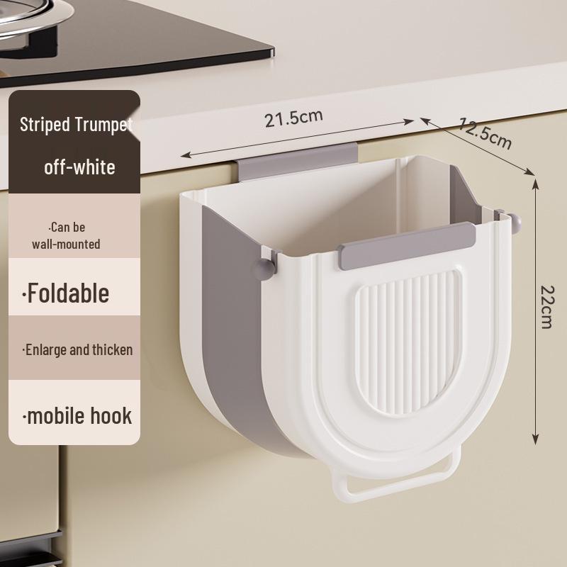Foldable Wall-Mounted Kitchen Trash Can with Large Capacity