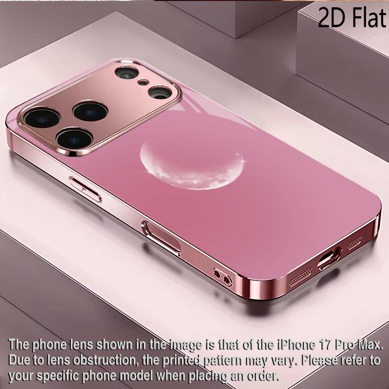 OonGlow 2DFlat Для iPhone17 18 16 15 14 13 12 11 Pro Max XS XR 8 7Plus Чехол для телефона Ударопрочный Защитная задняя крышка