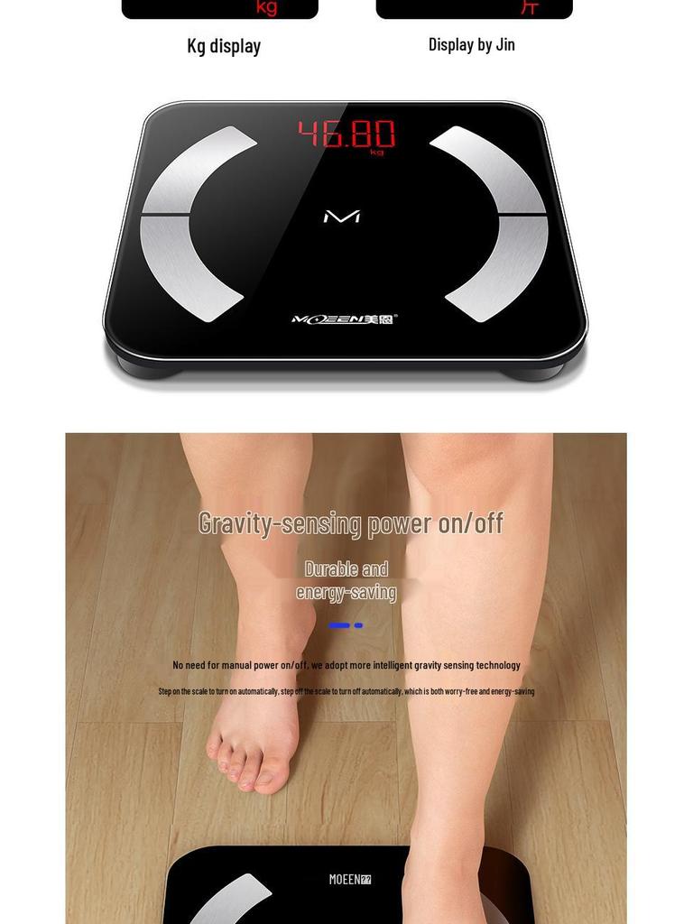 Перезаряжаемая умная весы для измерения жира в организме - Точные, Прочные, Профессиональные весы, Маленькие и Надежные весы для дома.
