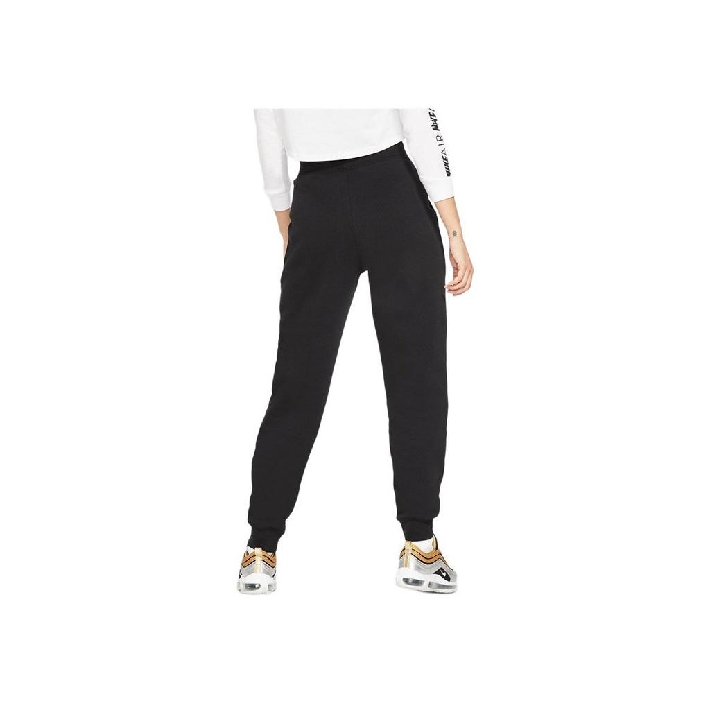Nike Sportswear Swoosh Print Drawstring Cuffed Fleece Sweatpants Women Bottoms Black BV5034-010
