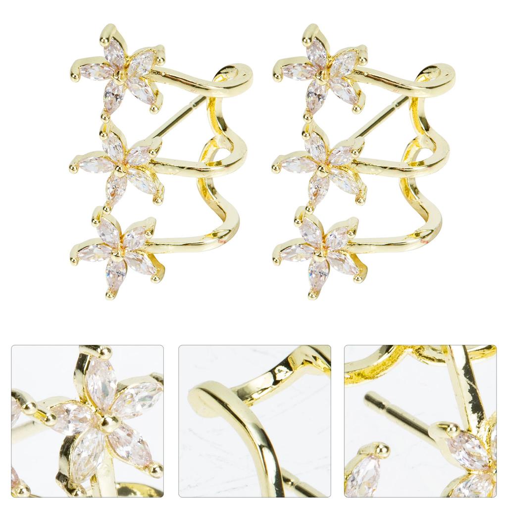 Ear Cuff Earrings Earring Cartilage Crawler Wrap Flower Stud Claw Jewelry Studs Pierce Cuffs Unpierced Ears Helix Fake
