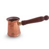 Pure Copper with Tin Lining Inside Turkish Kettle Mug with Wooden Handle & Hammered Design, Coffee Tea Mug Pourer, Volume - 400 ML