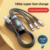 100W Super Fast Charging 3-in-1 Data Cable for Apple, Huawei, and Android Devices