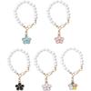 5 Pcs Flower Charm for Stanley Cup, Handle Pearl Chain Stanley Cup Accessories Personalized Handle Charms for Stanley Tumblers