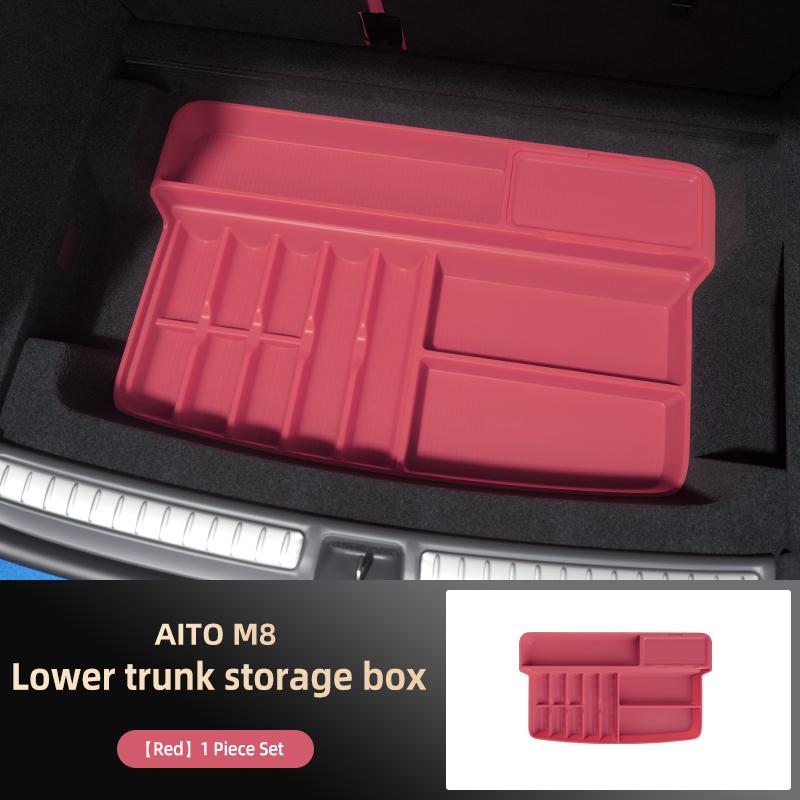 For AITO M8 5Seat/6Seat 2025 2026 Trunk Storage Box Tail Box Leveling Organizer Interior Modification Special-Fit